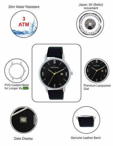 Maxima ATTIVO Men Black Dial Analogue Watch - 67042LMGI